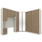 Quarto Modulado Solteiro Seletto 5 Peças Com Espelho - Móveis