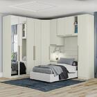 Quarto Modulado Solteiro Seletto 6 Peças Com Espelho - Móveis