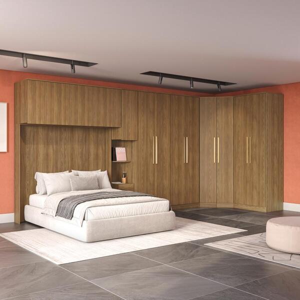 Quarto Modular Kappesberg Adapt Nogueira 6 Peças 474cm X 185cm