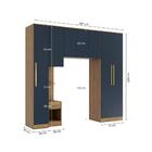 Quarto Modular Kappesberg Adapt Nogueira/azul Profundo 4 Peça