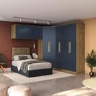 Quarto Modular Kappesberg Adapt Nogueira/azul Profundo 6 Peça