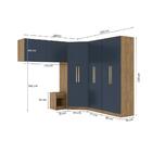 Quarto Modular Kappesberg Adapt Nogueira/azul Profundo 6 Peça