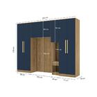 Quarto Modular Kappesberg Adapt Nogueira/azul Profundo 6 Peça