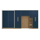 Quarto Modular Kappesberg Adapt Nogueira/azul Profundo 6 Peça