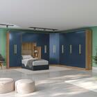 Quarto Modular Kappesberg Adapt Nogueira/azul Profundo 8 Peça