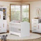 Quarto Montado Infantil Cômoda E Berço Seguro Grade Removível