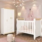 Quarto Para Bebê 1 Berço Americano E 1 Guarda Roupa 3 Portas