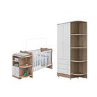 Quarto Para Bebê Berço Cantoneira E Guarda Roupa Carvalho - Q