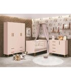 Quarto Para Bebê Completo Berço Retrô Com Cômoda E Guarda Rou