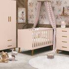 Quarto Para Bebê Completo Berço Retrô Com Cômoda E Guarda Rou
