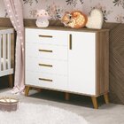 Quarto Para Bebê Completo Berço Retrô Com Cômoda E Guarda Rou