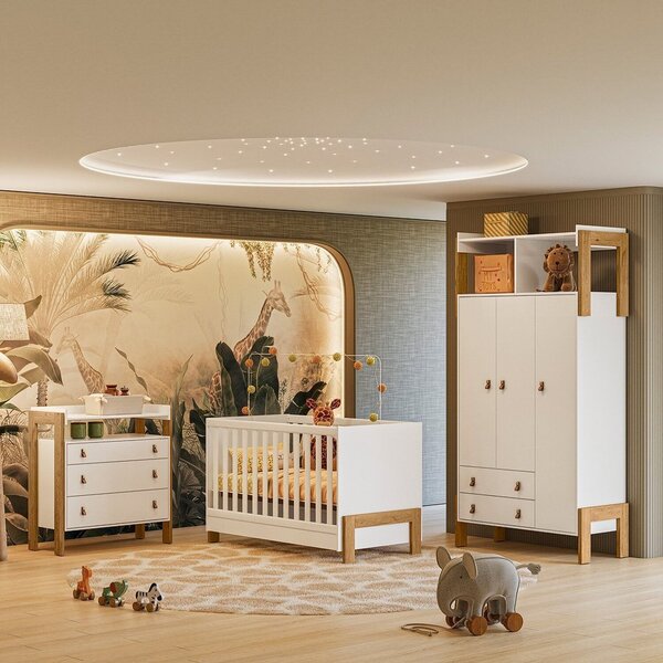 Quarto Para Bebê Completo Com Roupeiro Cômoda E Berço Fantasi