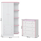 Quarto Para Bebê Guarda Roupa E Cômoda Doce Sonho Branco E Ro