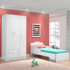 Quarto Para Bebê Mini Cama E Guarda Roupa Doce Sonho Branco E