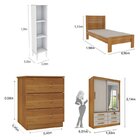 Quarto Solteiro Completo Guarda Roupa 2 Portas Cama Mesa De C