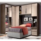 Quarto Solteiro Modulado Diamante  Me101-85 Com Espelho 5 Peç