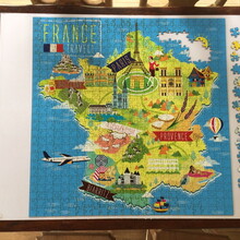 Quebra Cabeça Mapa Ilustrativo Da França 676 Pçs - 78 X 78cm