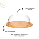 Queijeira Bambu Bege 19cm