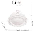 Queijeira De Cristal 19 5 X 13cm Com Tampa Coraçao Lyor 1702
