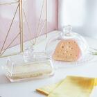 Queijeira De Cristal 19 5 X 13cm Com Tampa Coraçao Lyor 1702