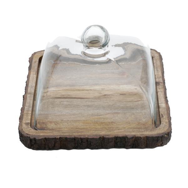 Queijeira Em Madeira Com Tampa Bon Gourmet 24x15cm