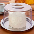 Queijeira Inox Com Tampa Cúpula Prato Para Queijo Bolo Festa