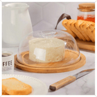 Queijeira Tampa Acrílica Bambu 19cm Class Home