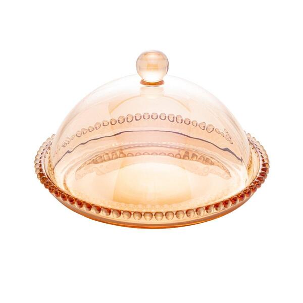 Queijeira Wolff Pearl De Cristal Âmbar 20cm X 12cm