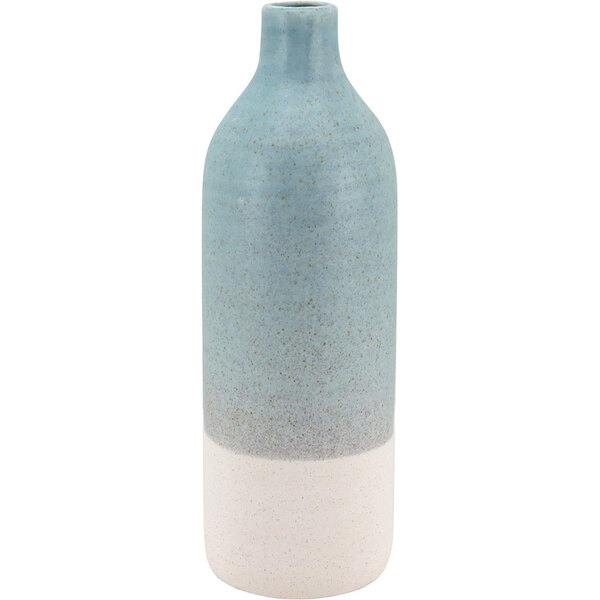 Quios Garrafa Decorativa 40x14x14cm Cerâmica Azul