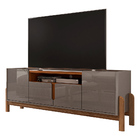 Rack 04 Portas Ayumi 190 Cm Cinza Pérola E Cedro - D'rossi