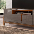 Rack 04 Portas Ayumi 190 Cm Cinza Pérola E Cedro - D'rossi