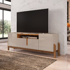 Rack 04 Portas Ayumi 190 Cm Off White E Cedro - D'rossi