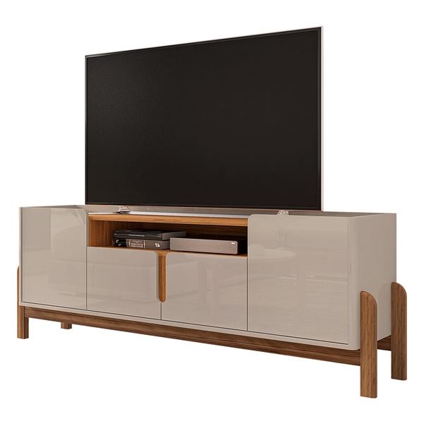 Rack 04 Portas Ayumi 190 Cm Off White E Cedro - D'rossi