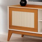 Rack 100% Mdf Para Tv 75 Polegadas Com Portas Em Tela Rattan