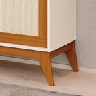 Rack 100% Mdf Para Tv 75 Polegadas Com Portas Em Tela Rattan