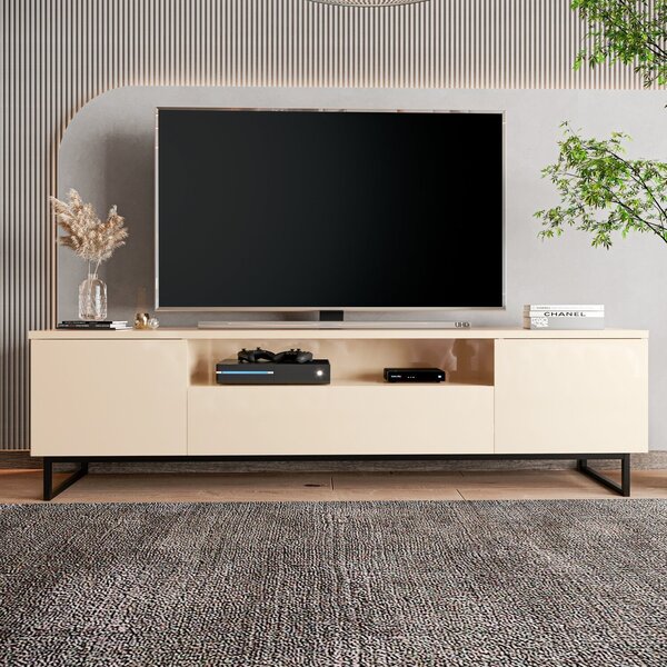 Rack 100% Mdf Para Tv Até 75 Polegadas Pés Industrial Com 2 P