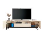 Rack 100% Mdf Para Tv Até 75 Polegadas Pés Industrial Com 2 P