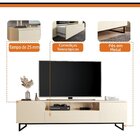 Rack 100% Mdf Para Tv Até 75 Polegadas Pés Industrial Com 2 P