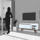 Rack 125cm 1 Porta Basculante E Pé Inclinado De Madeira  Móve