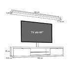 Rack 180cm Com Prateleira E Suporte Para Tv Até 60" Branco