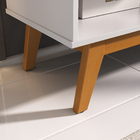 Rack 1.4 Nature Para Tv De Até 55 Polegadas Branco Com Cinamo