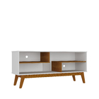 Rack 1.4 Nature Para Tv De Até 55 Polegadas Branco Com Cinamo