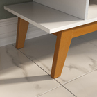 Rack 1.4 Para Tv De Até 55 Polegadas Show Branco Com Cinamomo