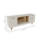 Rack 2 Gavetas Belo Horizonte Off White Carvalho