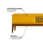Rack 2 Gavetas E 2 Nichos Ravel Cacau/amarelo
