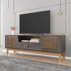 Rack 2 Portas 1 Gaveta 160cm Esmeralda Versátile Cinza Perola