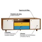 Rack 2 Portas 2 Gavetas E 1 Nicho Vintage Nogal/branco