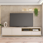 Rack 2 Portas Para Tvs 85 Polegadas Derby Off White Mel