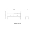 Rack 3 Gavetas Com Puxador Usinado Holly Laranja/azul/amarelo