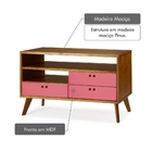 Rack 3 Gavetas Com Puxador Usinado Holly Rosa